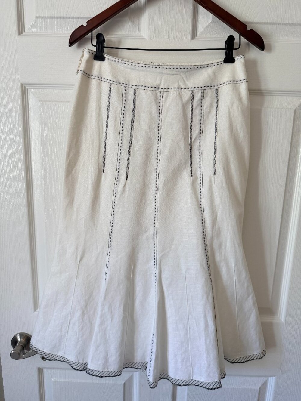 Vex Collection Paneled Maxi Skirt with Contrast Hand-Stitch Detailing Size 36/6